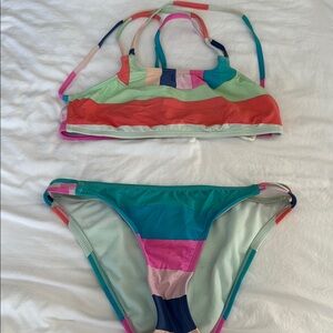 Colorful Striped Bikini Set